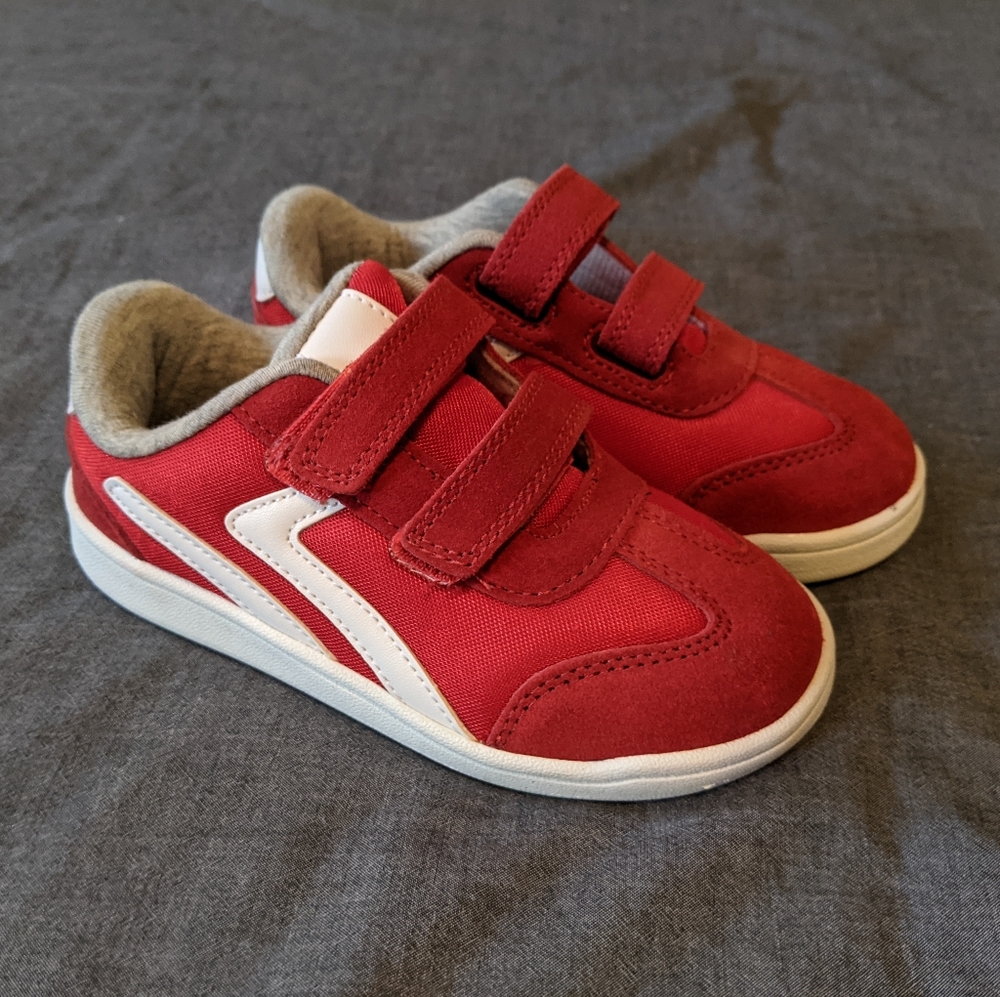 NWOT Cat & Jack Red Leather Velcro Sneakers